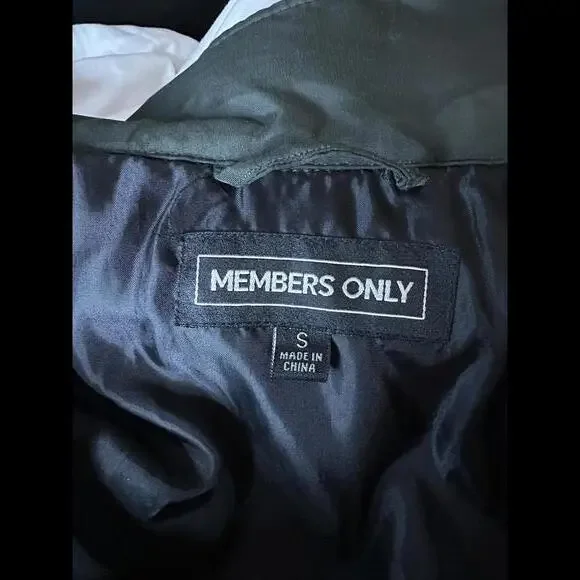 Members Only Puffer Jacket Army Green Size Small - Picture 5 of 6